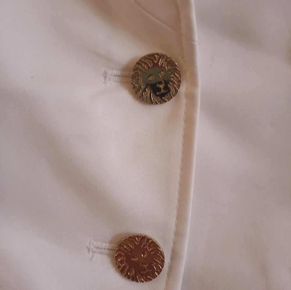 Anne Klein White Bohemian Casual Classic Tuxedo Style Blazer